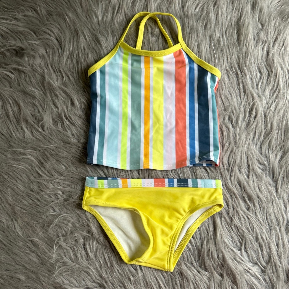 Wonder Nation Swimsuit Baby Girls Size 18 Months Yellow Two Piece‎ Swimwear